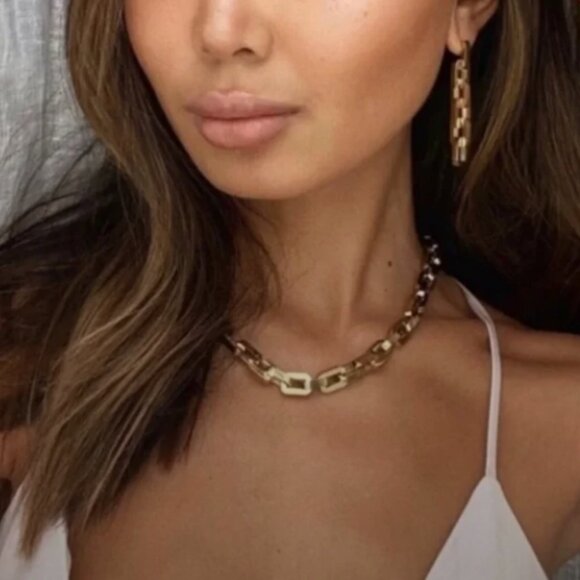 NWT $250 SUPRA LINK GOLD DROP EARRINGS - Picture 6 of 11